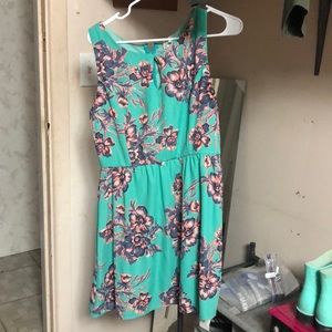 Floral key hole dress